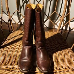 FRYE BOOTS | Brown Mahogany Pull On Tall Riding Boots
